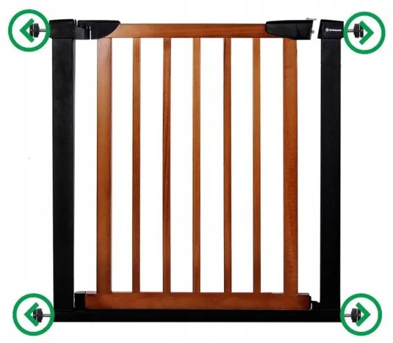 SPRINGOS Detská zábrana nastaviteľná 75-103 cm SPRINGOS BabyLock hnedá