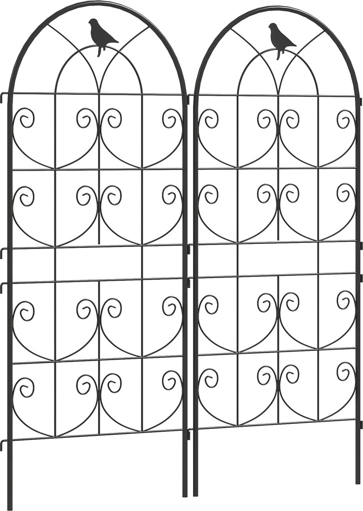 Outsunny Mestská Trellis 2-dielna súprava pre rastliny s dizajnom vtáka 50x120 cm pre vnútorné rastliny, trellis pre paradajky, kvety a popínavé rastl