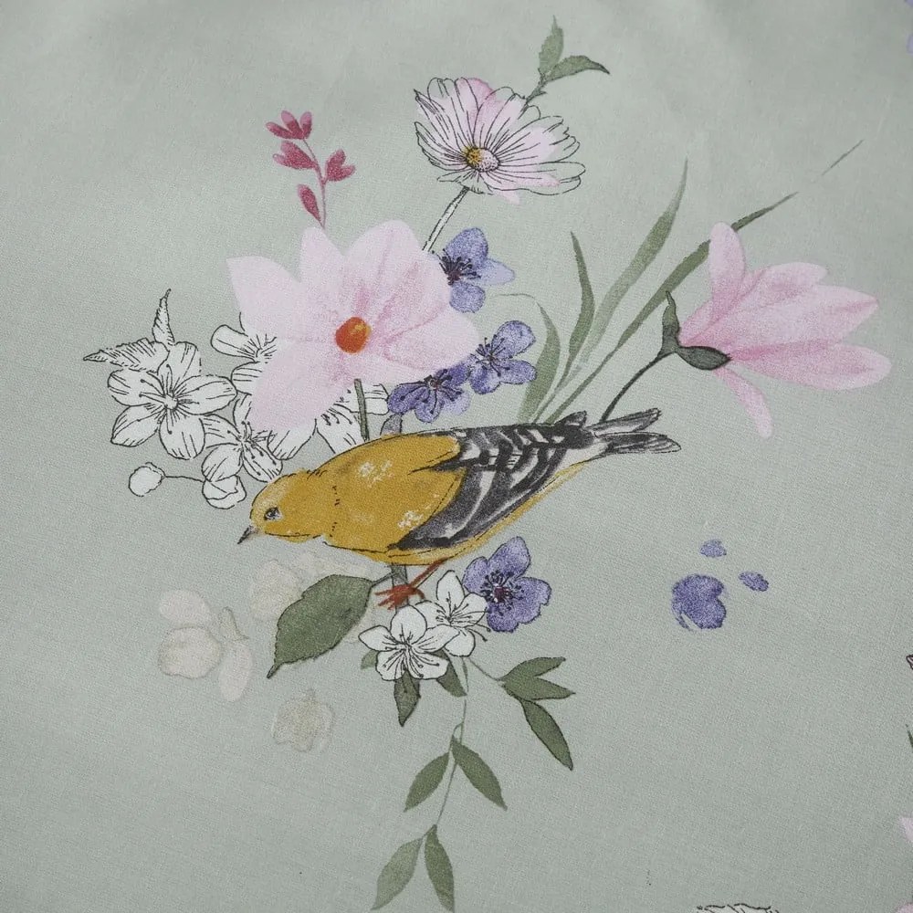 Svetlozelené obliečky na jednolôžko 135x200 cm Songbird – Catherine Lansfield