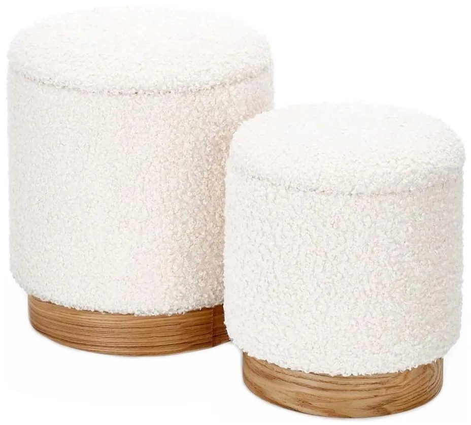 SADA 2x Taburet CANCUN pr. 31/38 cm biela/hnedá