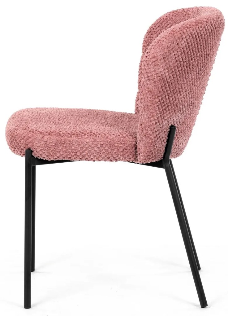 Súprava jedálenských stoličiek Bouclé CT-W1077PINK2, 4 ks