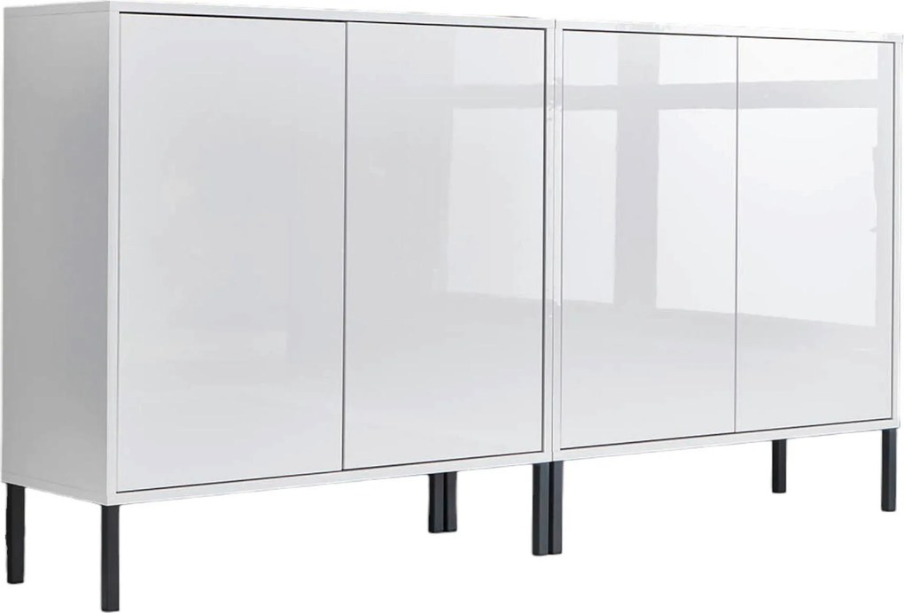 XXXLutz ŠIROKÁ KOMODA, biela, biela s vysokým leskom, 158/86/33 cm MID.YOU - Komody - 001067001901