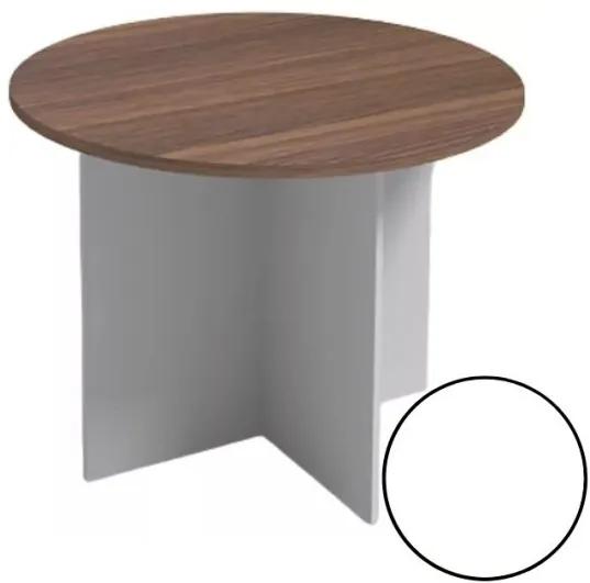 Rokovací stôl s guľatou doskou PRIMO FLEXI, priemer 1000 mm, biela