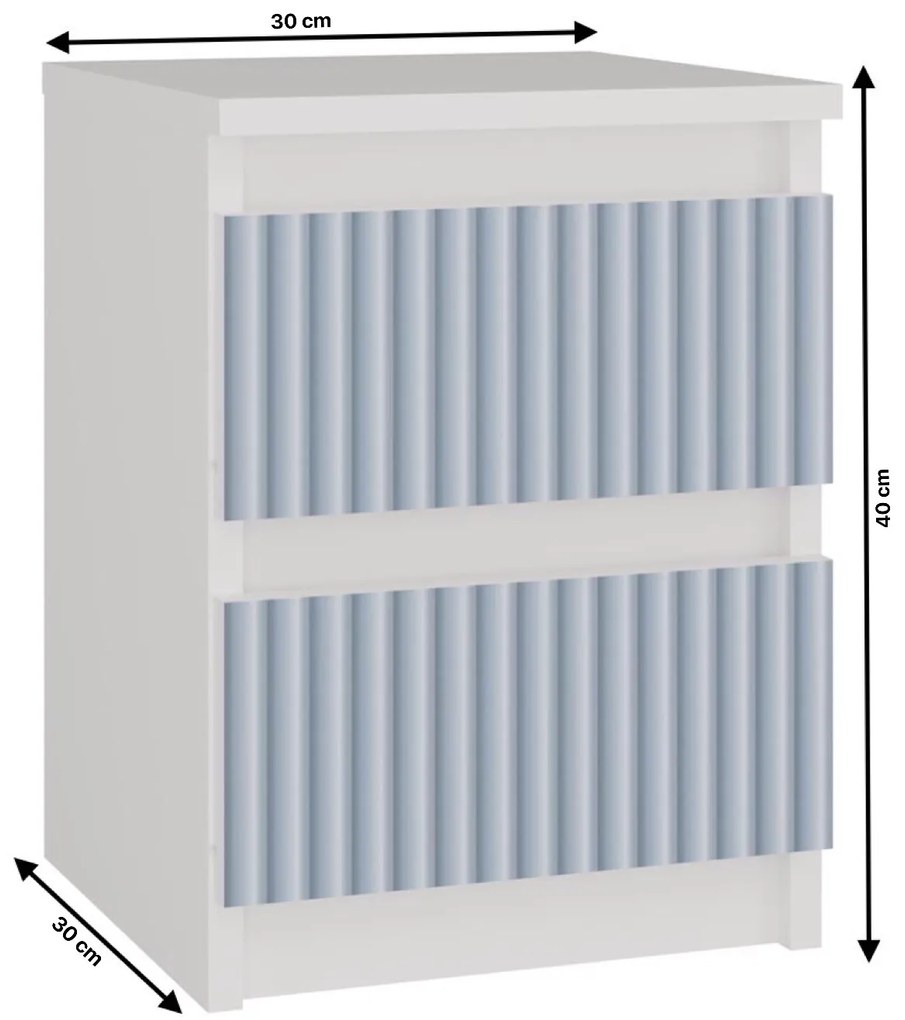 Detský nočný stolík MALWA M2 ARTESO bielo-modrý
