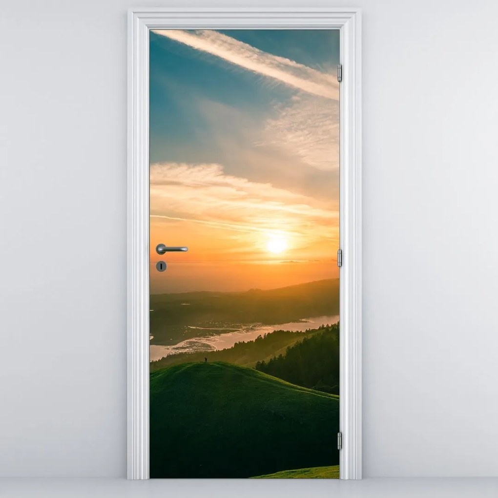 Fototapeta na dvere - Východ slnka nad morom (95x205cm)
