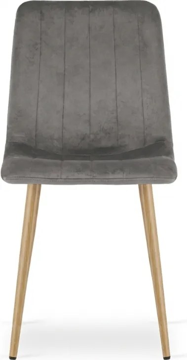 Sivá zamatová stolička LAVA PEWTER GREY