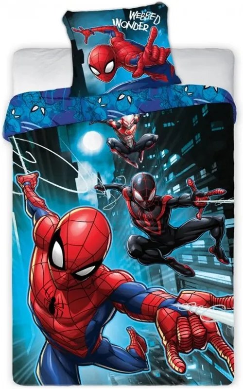 Bavlnené posteľné obliečky Spiderman - MARVEL - motív Webbed Wonder - 100% bavlna - 70 x 90 cm + 140 x 200 cm