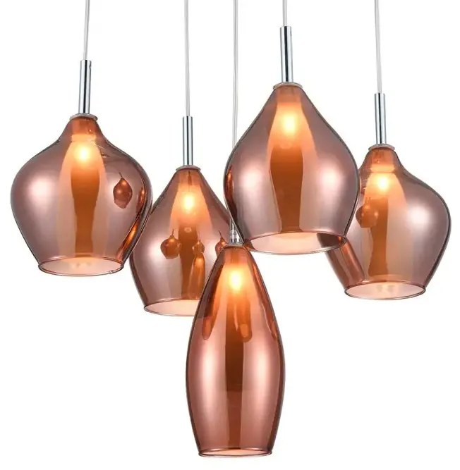 Industriálny luster Amber 5 medená