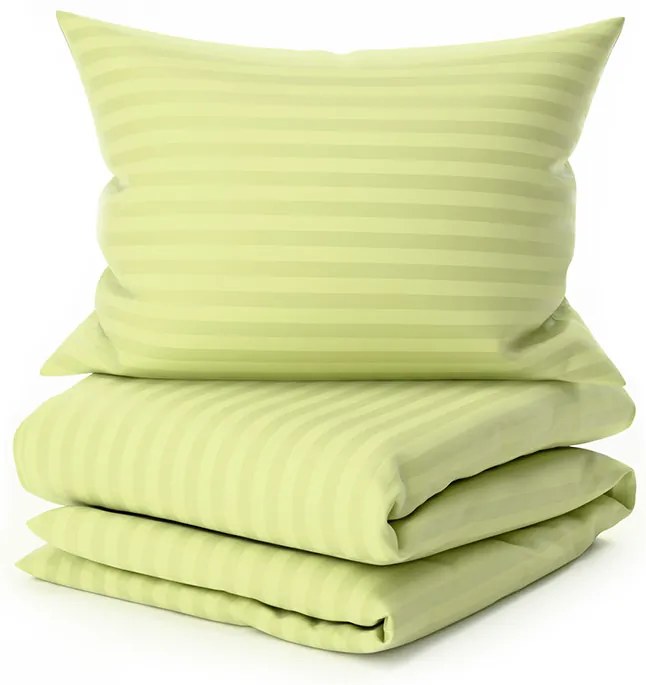 Hotelové obliečky z mikrovlákna JASMINE pistáciové - prúžok 2 cm Rozmer obliečky: 70 x 90 cm | 140 x 220 cm