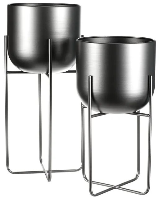 Autronic BONTEC Stojan - kovový, okrúhly, strieborno-sivý, cena za sadu 2 ks Farba: Strieborná