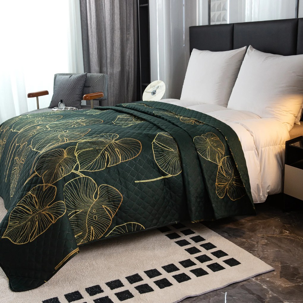 Prehoz na posteľ VENECIA tmavozelený Rozmer: 170 x 210 cm
