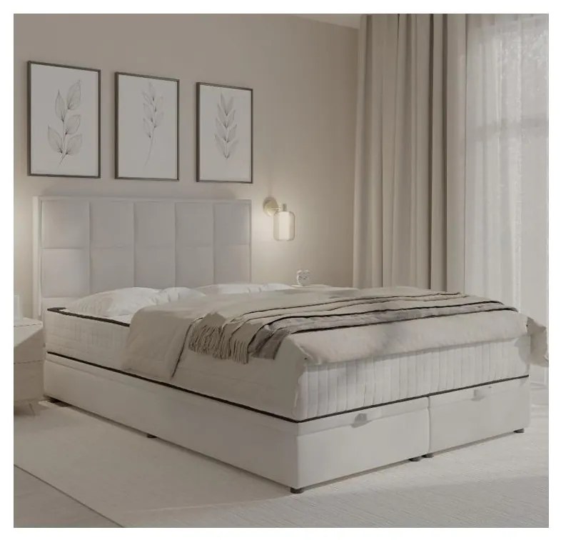 Čalúnená posteľ s matracmi a úložným priestorom GRACE 180x200 cm sivá