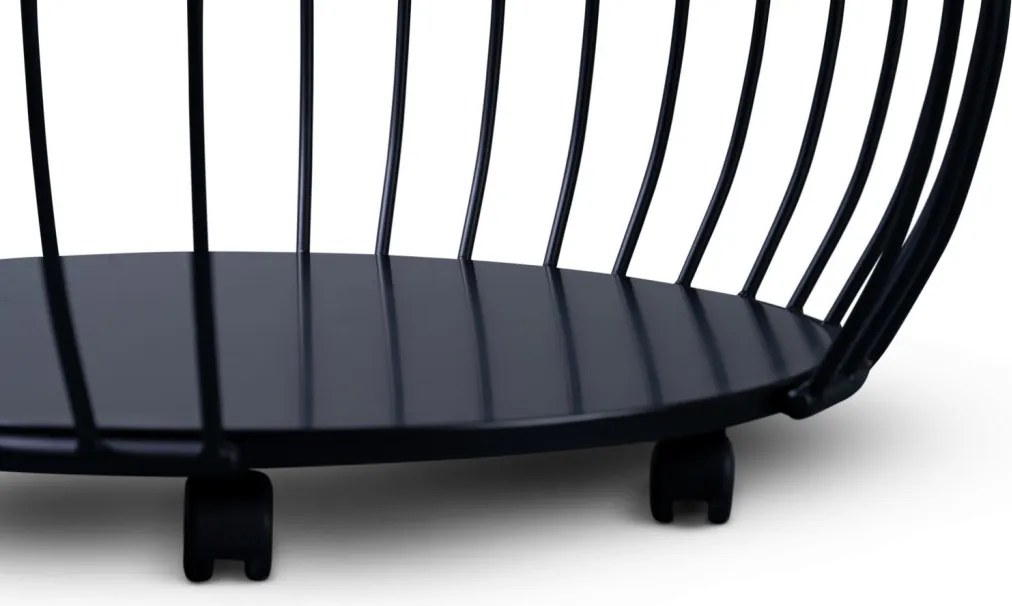 Okrúhly konferenčný stolík Shanghai, 80 cm, čierny/sivý