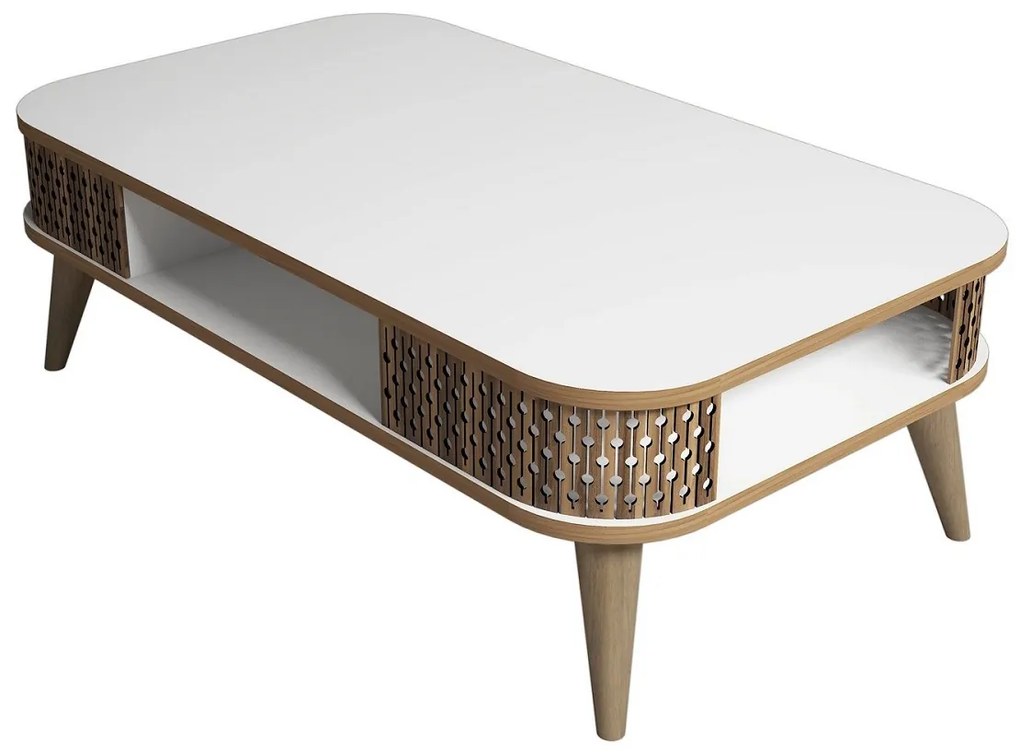Dizajnový konferenčný stolík Baina 105 cm biely