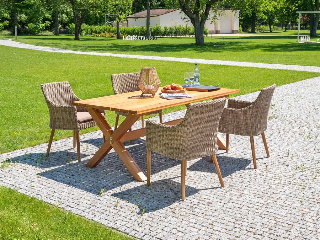 Velt Faro ratanová stolová súprava 1+6