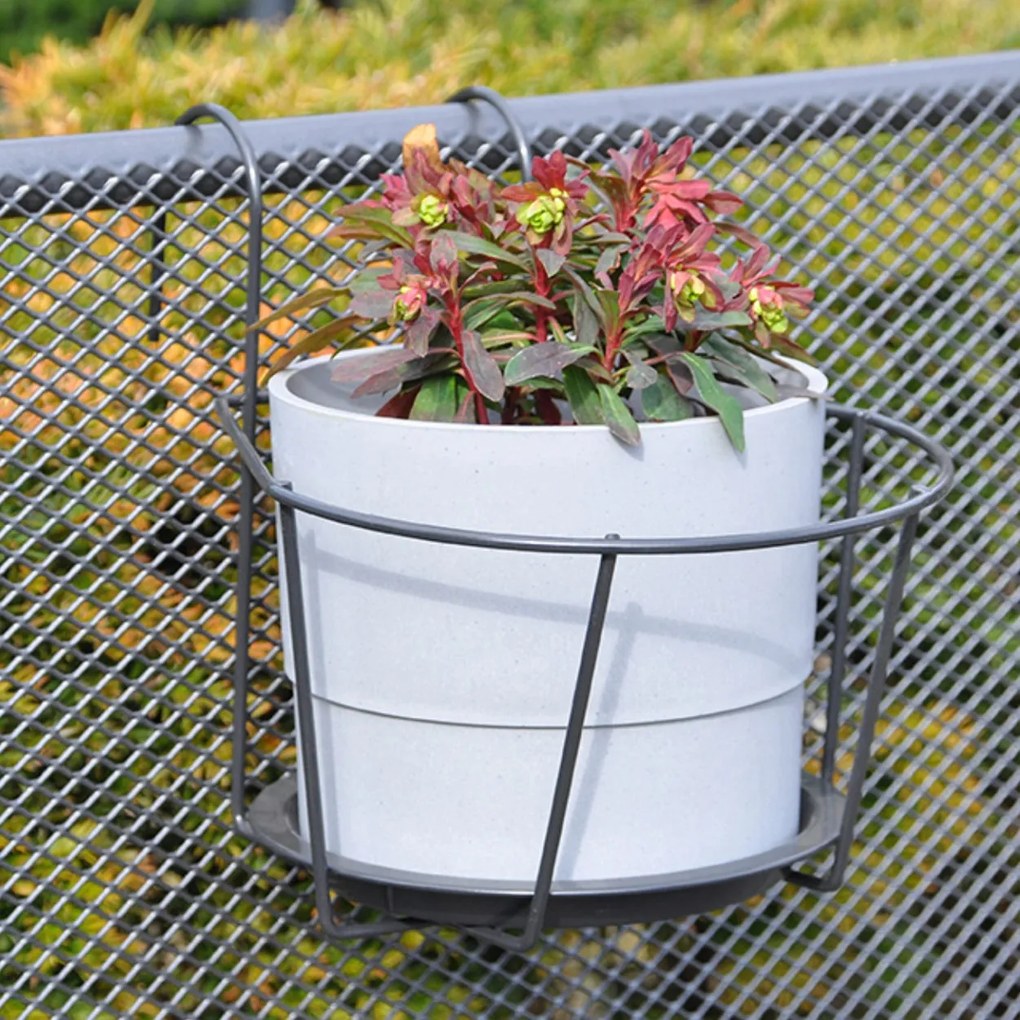 ZÁVESNÝ DRŽIAK NA KVETINÁČ SIMPLY 22X22 CM ČIERNA