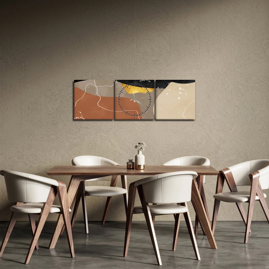 Obraz - Abstrakcia (s hodinami) (90x30 cm)