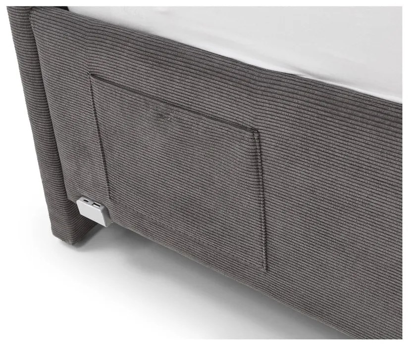 Antracitová čalúnená detská posteľ s úložným priestorom s roštom 120x200 cm Cool – Meise Möbel