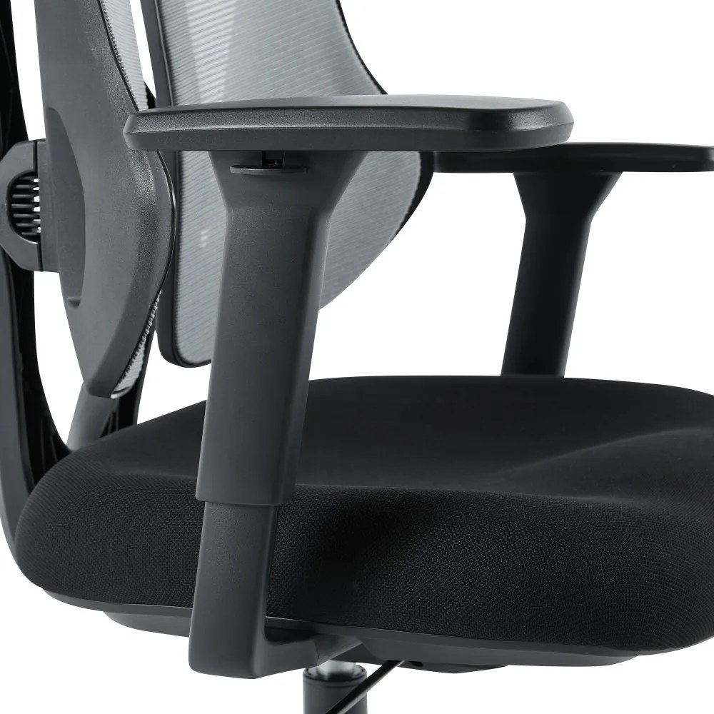 Herná ergonomická stolička ERACER H3246 — sieť / látka, sivá / čierna