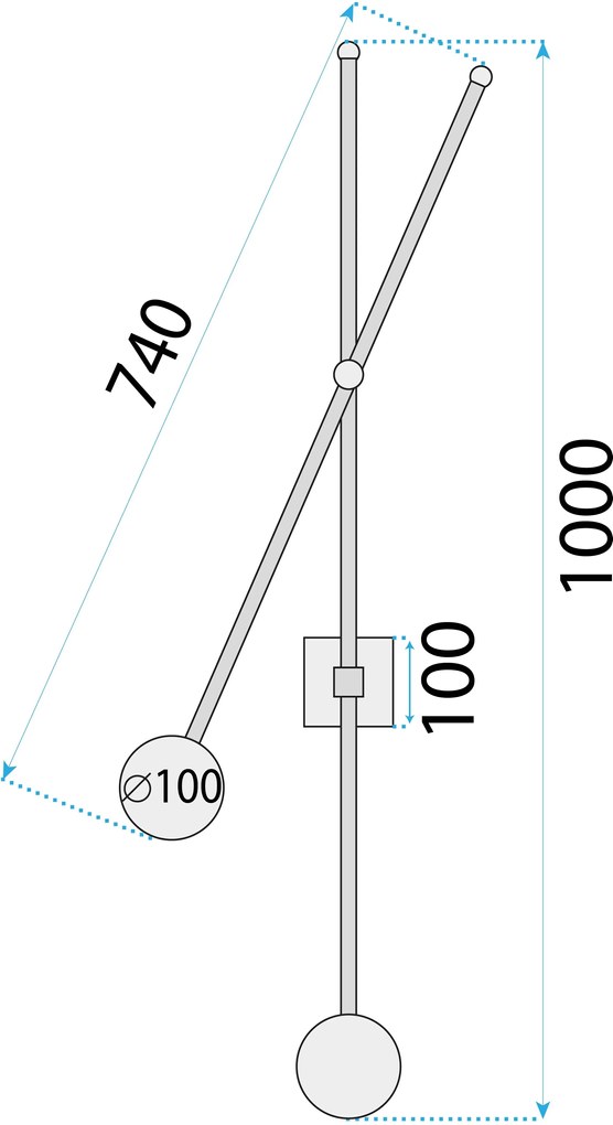 Toolight Toolight, nástenné svietidlo 2xG9 APP1595-2W, čierna, OSW-05680
