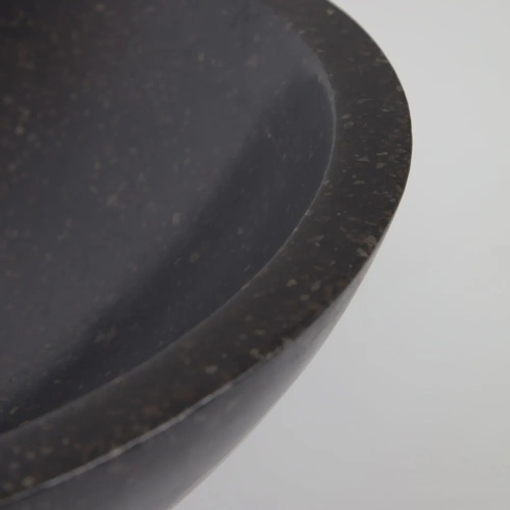 Čierne umývadlo z terrazzo Kave Home Sunday, ø 40 cm