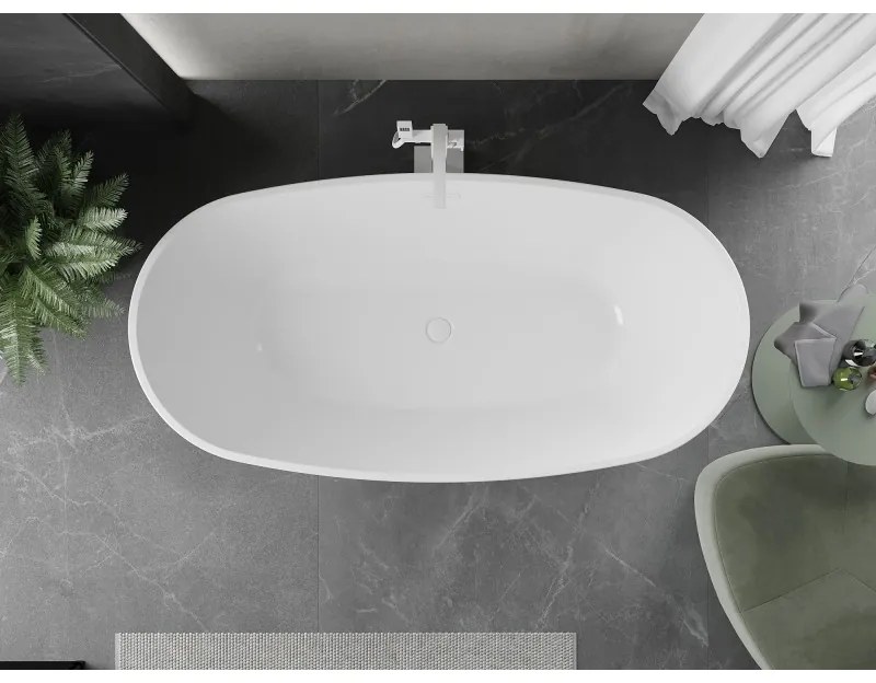 Mexen Eris, voľne stojaca vaňa 170 x 80 cm, biela, biely prepad, 53441708000-20