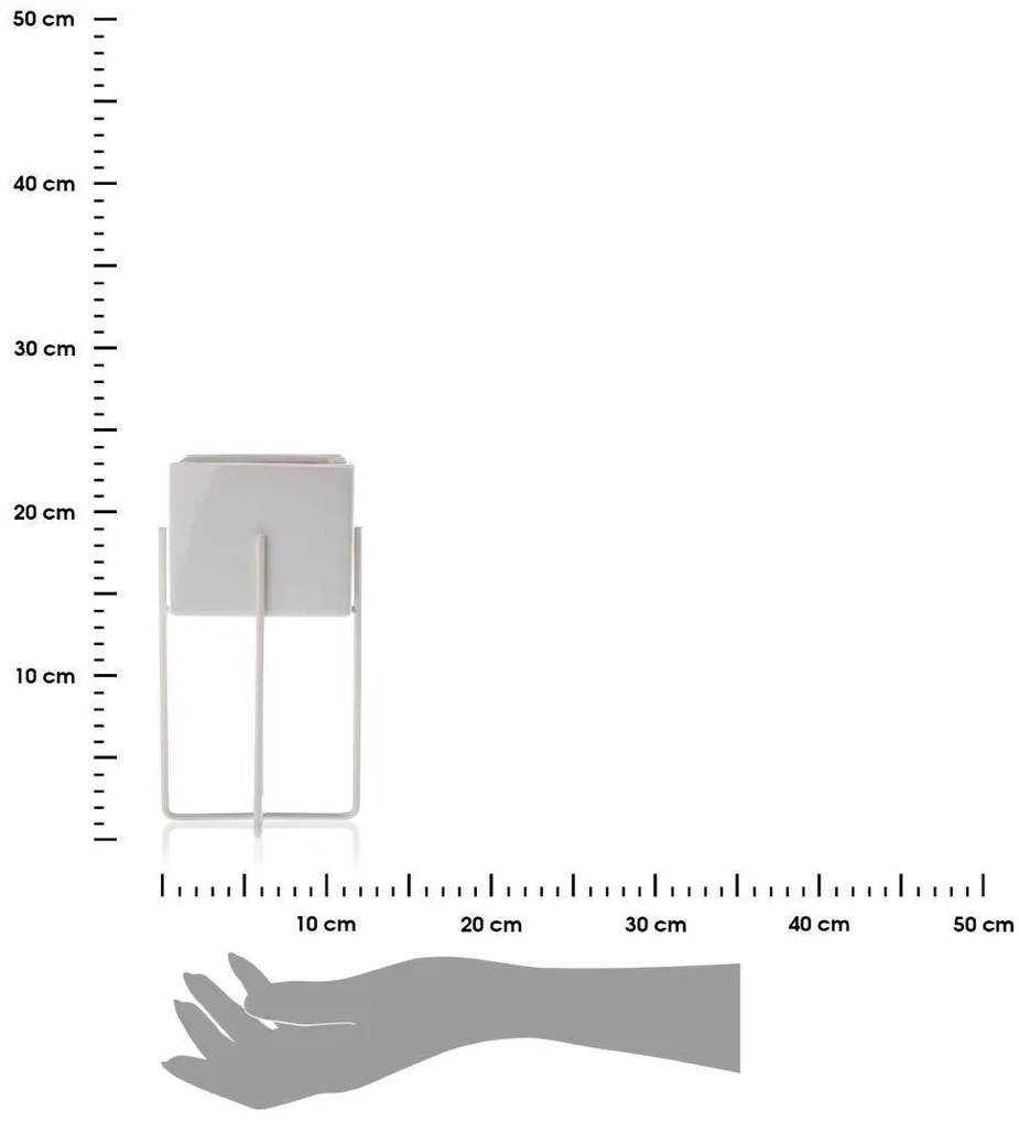 Kvetináč na stojane Mizu I 23 cm biely
