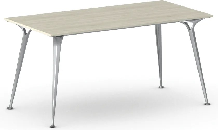 Kancelársky stôl PRIMO ALFA, 160x80 cm, sivostrieborná podnož, dub prírodný