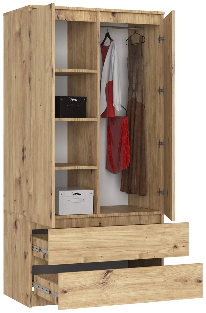 Šatníková skriňa Star 90 cm dub artisan