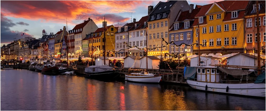 Obraz - Nyhavn, Kodaň (120x50 cm)