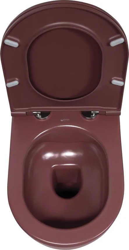 Isvea Isvea, INFINITY závesná WC misa, Rimless, 36,5x53cm, Matná maroon Red, 10NF02005-2R