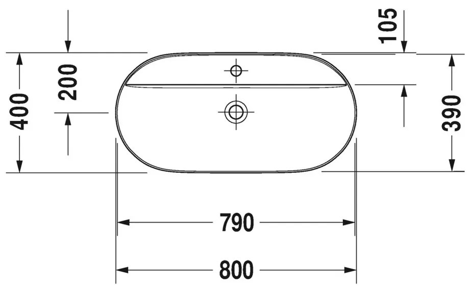 Duravit Luv - Umývadlová misa 800x400 mm, biela 0380800000