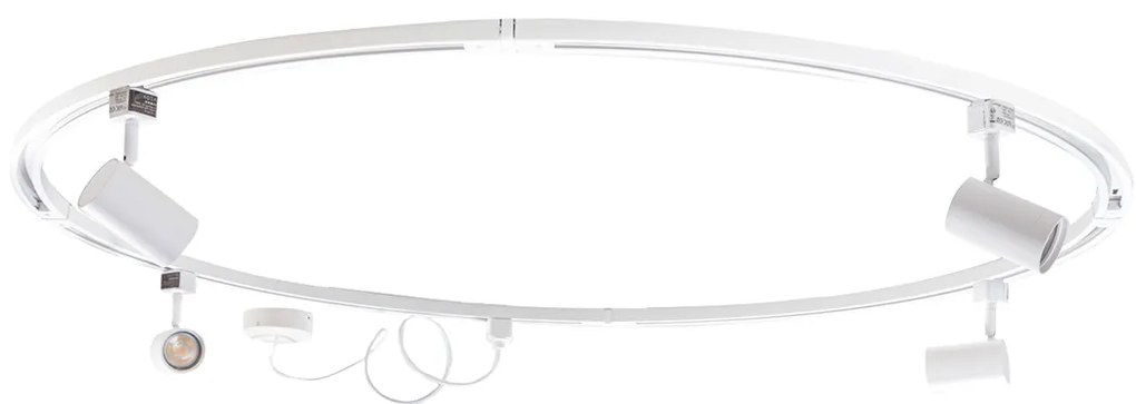 Moderný koľajnicový systém s 4 bodovými svetlami biely 1-fázový okrúhly - Iconic Jeana