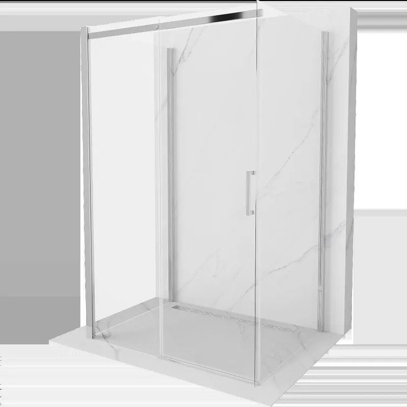 Mexen Omega sprchovací kút 3-stenový, posuvný 120 x 90 cm, priehľadný, chróm - 825-120-090-01-00-3S