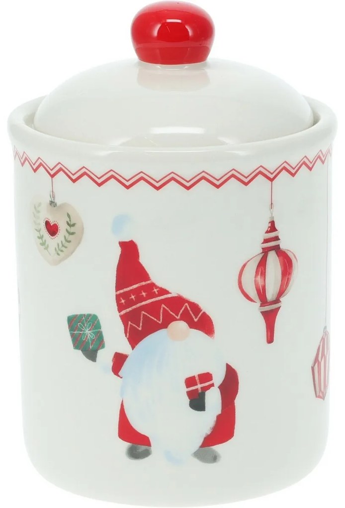 Keramická dóza s viečkom Vianočný škriatok