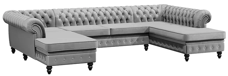 PROXIMA.store - Luxusná sedačka CHESTERFIELD LONG U FARBA NÔH: čierna, DRUH LÁTKY: TORRE - 17, FARBA OZDOBNÝCH ŠPENDLÍKOV: barok