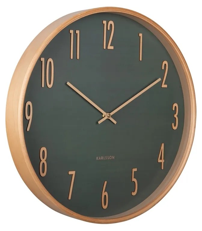 Dizajnové nástenné hodiny Karlsson 5996GR zelené,priemer 40 cm
