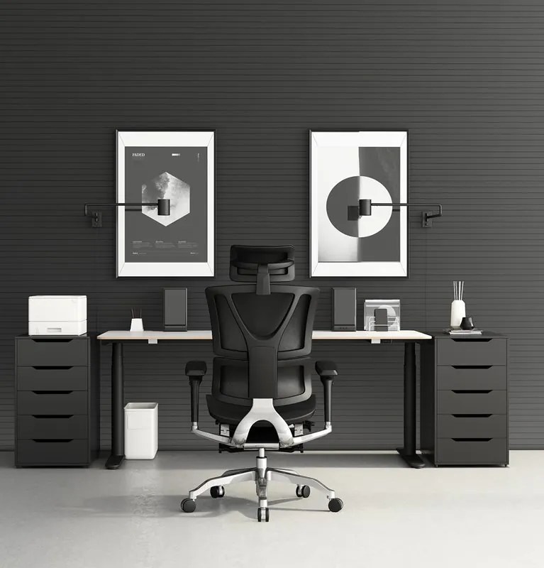 Kancelárska ergonomická stolička KORINA — sieť, čierna, nosnosť 150 kg