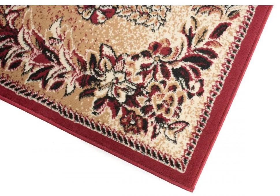 Kusový koberec PP Květiny červený atyp 100x250cm