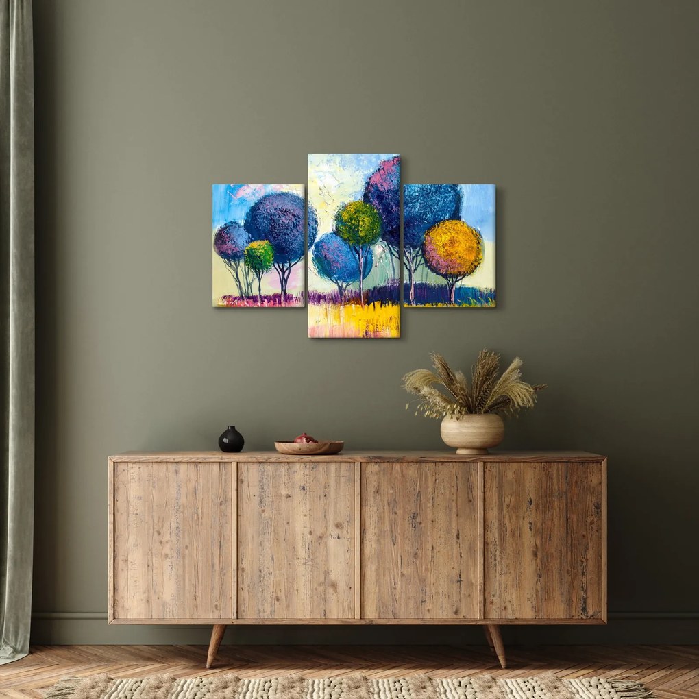 Obraz kopulovitých stromov, olejomaľba (90x60 cm)