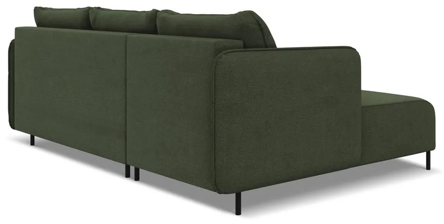 Zelená rozkladacia/s úložným priestorom rohová pohovka (ľavý roh) Luana – Makamii