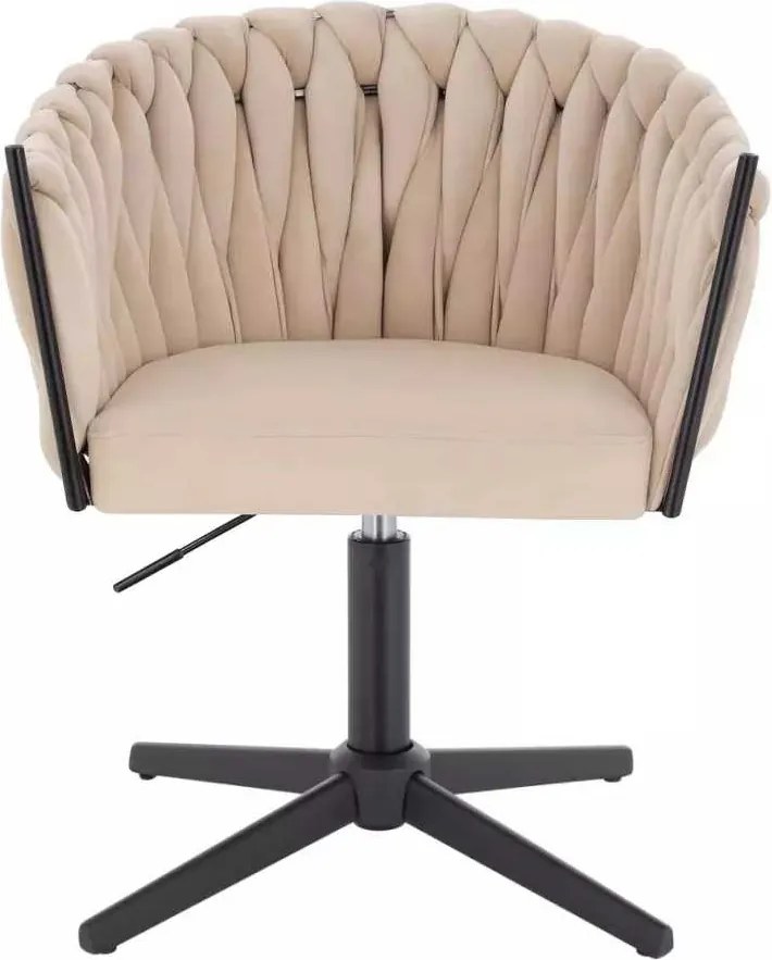 LuxuryForm DESIGN Stolička NORDEN VELUR na čiernom kríži - krémová