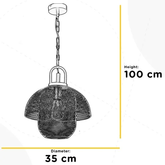 ONLI - Luster na reťazi ZAIR 1xE27/22W/230V čierna/strieborná