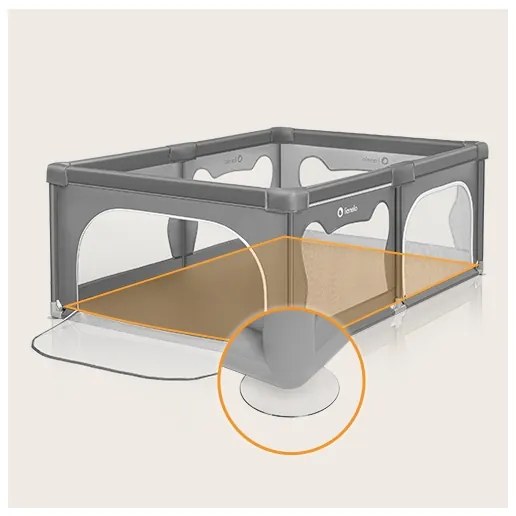 Lionelo - Hracia ohrádka WILLOW šedá