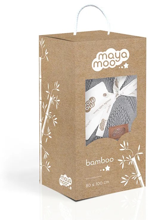 Detská bambusová dečka MAYA MOO DESIGN 04 tmavosivá