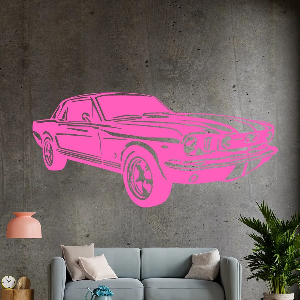 Veselá Stena Samolepka Automobil Ford Mustang Farba: oranžová, Veľkosť: 60 x 28 cm