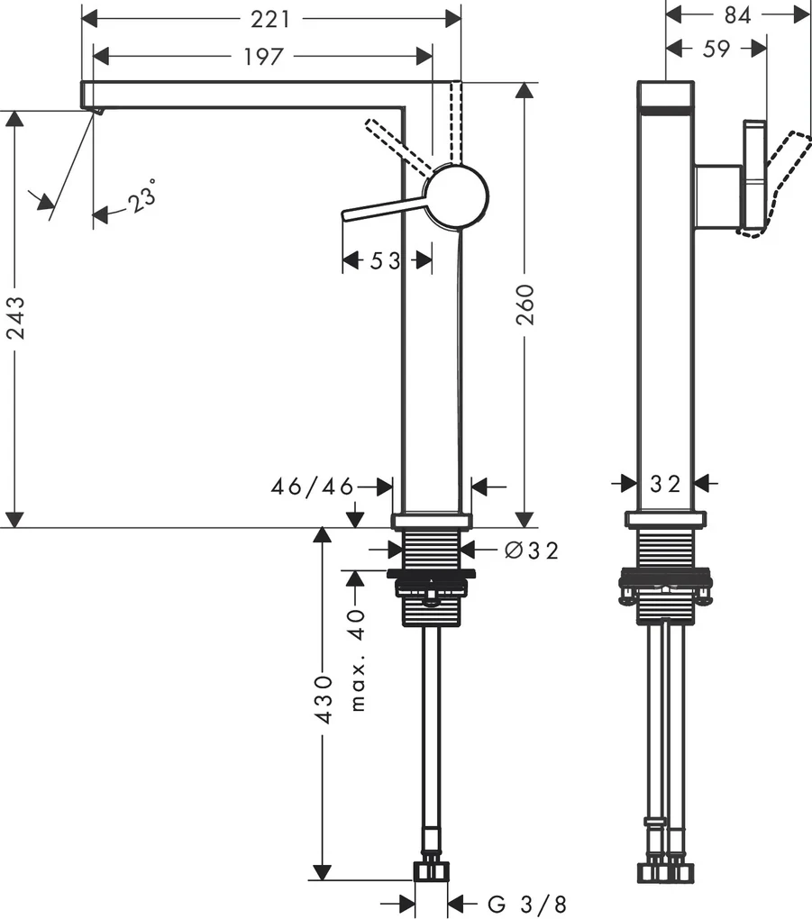 Hansgrohe Tecturis E, páková umývadlová batéria 240 Fine CoolStart EcoSmart+ s odtokovou garnitúrou Push-Open, biela matná, HAN-73070700
