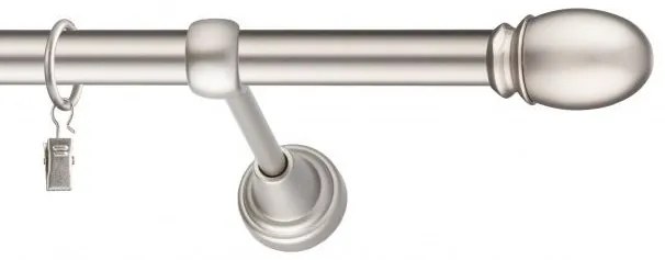 Dekorstudio Chrómová matná jednoradová garniža OVAL 19mm Dĺžka: 120cm, Typ uchytenia: Držiak modern, Typ príslušenstva: Bez príslušenstva