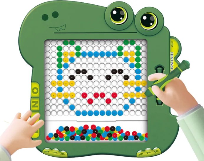 LEAN Toys Vzdelávacia magnetická tabuľa Dinosaurus, zelená