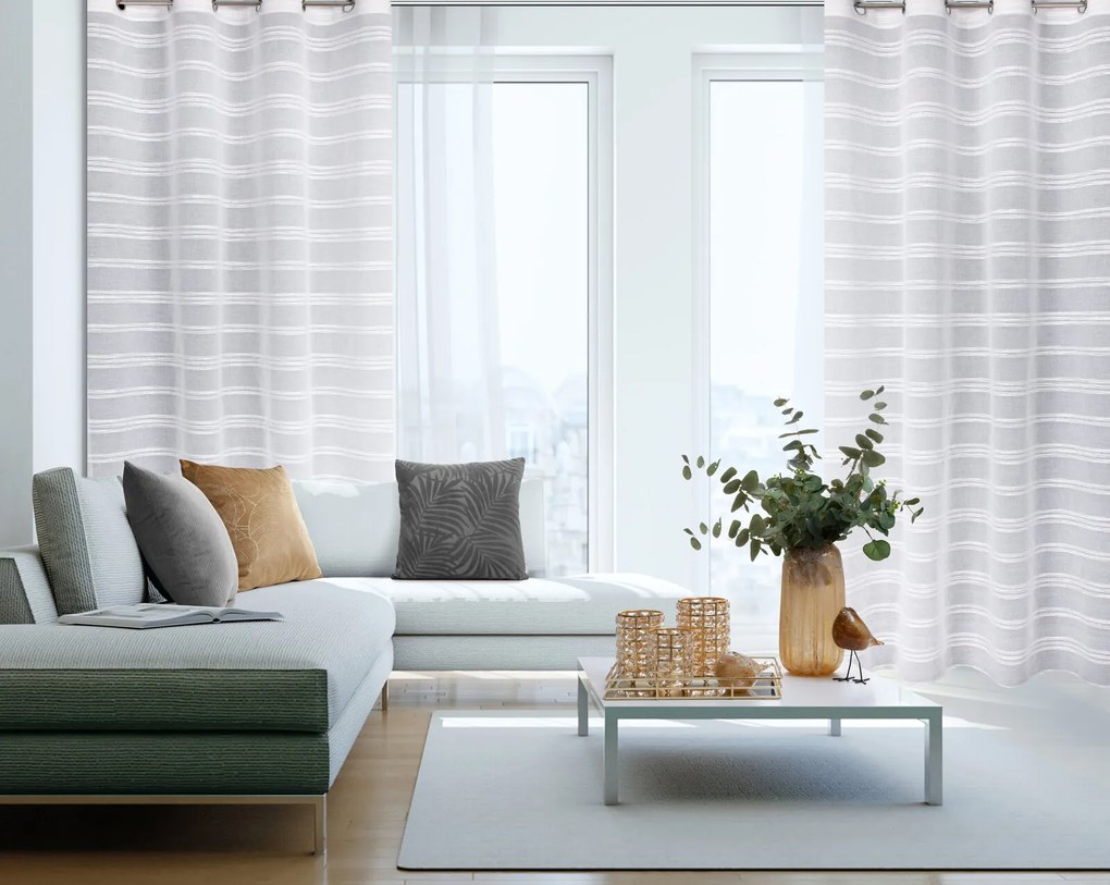 ZÁCLONA NA KRÚŽKOCH DOLY 140X250 CM BIELA